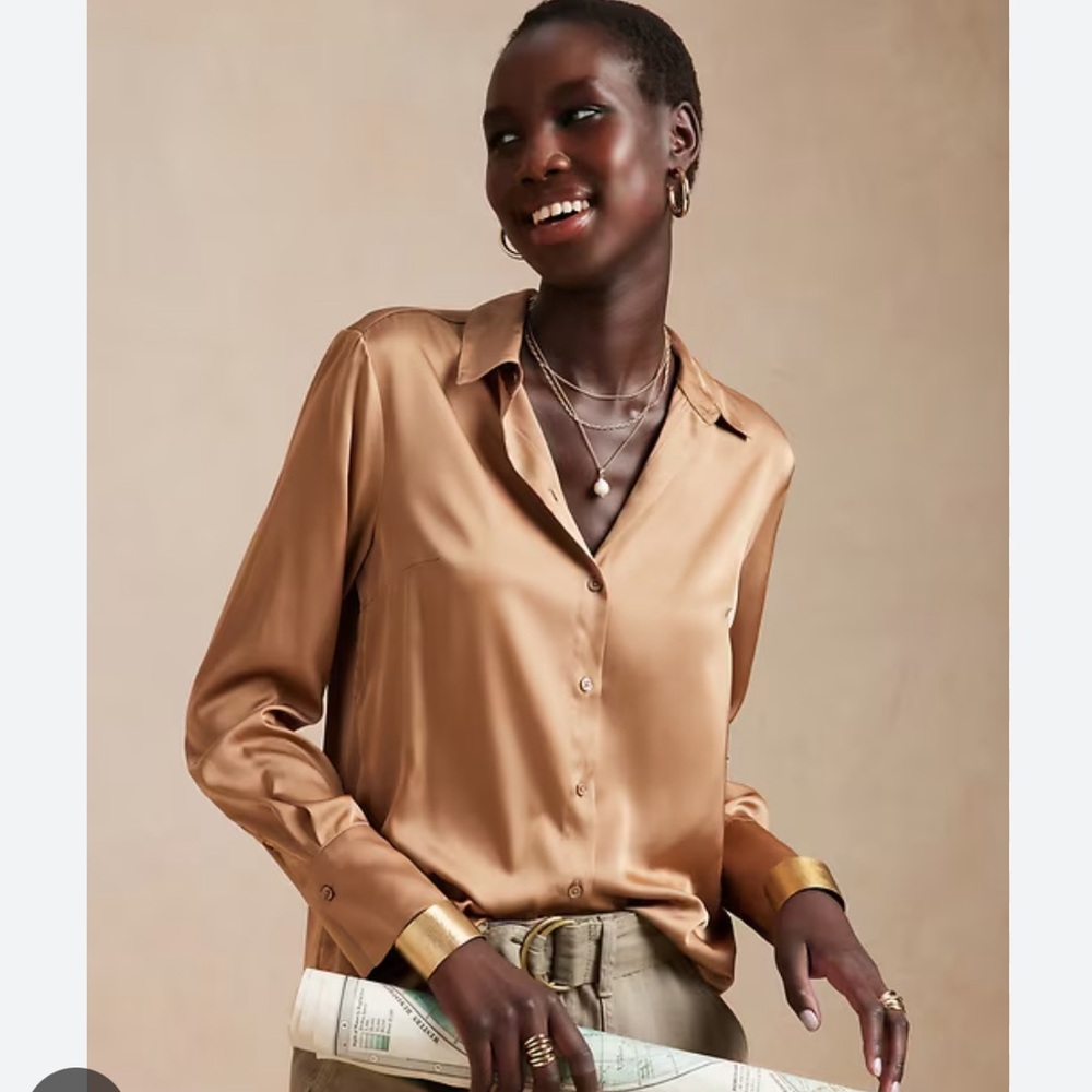 Banana republic Button-Up Silky Blouse - XSP